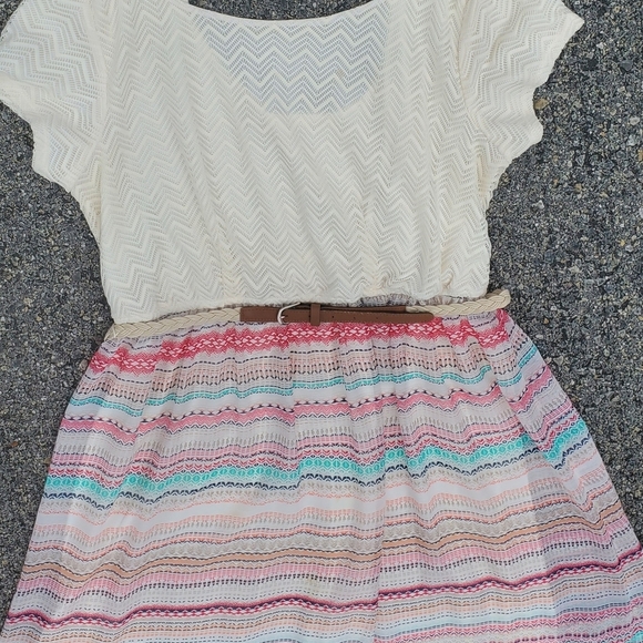 Maurices Cream and Multicolor Chevron Dress - Picture 3 of 8